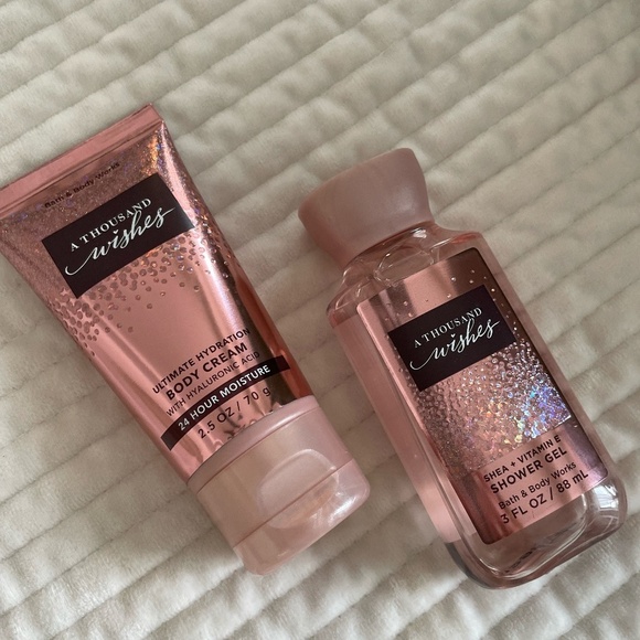 BATH & BODY A THOUSAND WISHES 3 OZ SHOWER GEL & 2.5 OZ BODY CREAM NWT - Picture 3 of 6